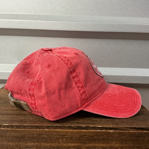R.L. Winston Rod Company Fly Fishing Red Cotton Leather Strap Back Cap One Size - Picture 2 of 7